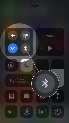 turn off bluetooth in control center