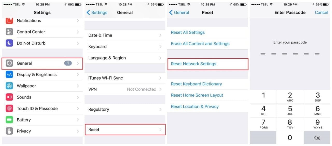 غیر فعال شدن وای فای آیفون : تنظیمات شبکه iPhone را بازنشانی کنید